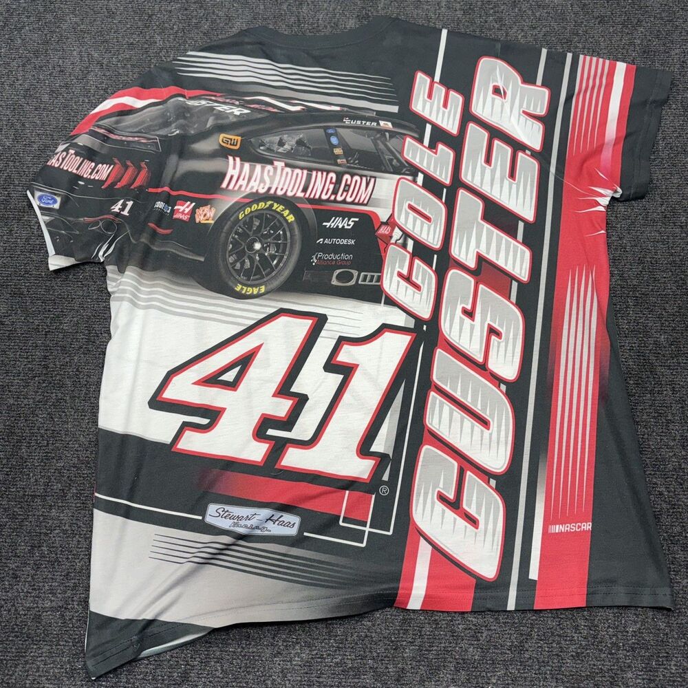 Stewart Haas Racing Cole Custer #41 Nascar T-Shirt Mens 2XL All Over Print Top